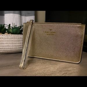 Kate Spade gold Wristlet